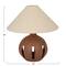 Hello Honey® 16.75" Natural Brown Cut Out Ceramic Table Lamp with Linen Shade